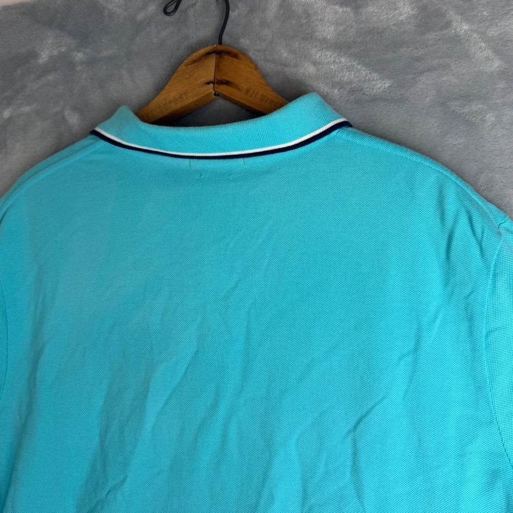 Polo Ralph Lauren Mens Classic Fit Polo Shirt Turquoise Blue Tipped Large